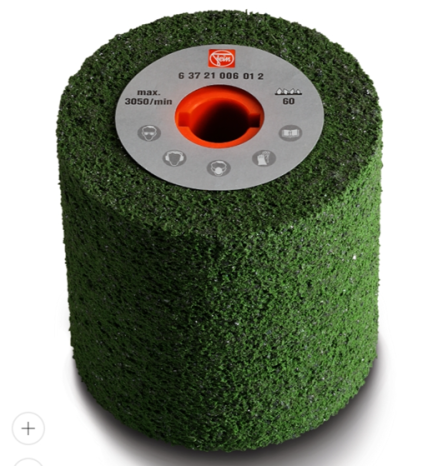 FEIN - Tambur elastic slefuit/satinat Ø100 x 100 x  alezaj 19 mm; verde - P60