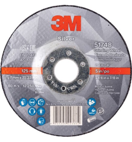 3M Silver disc polizare ceramic depresat  180 x 7 x 22,23mm 