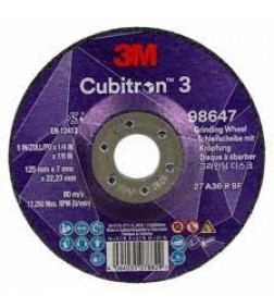 3M CUBITRON™ 3 - Disc polizare ceramic depresat 125 x 7 x 22,23mm 