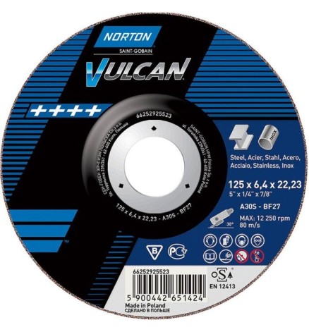 VULCAN - Disc polizare uz general 125 x 6,4 x 22.23 mm;