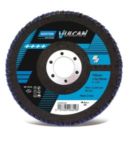 VULCAN - Disc lamelar curbat 125 x 22,23mm granula zirconiu - P120