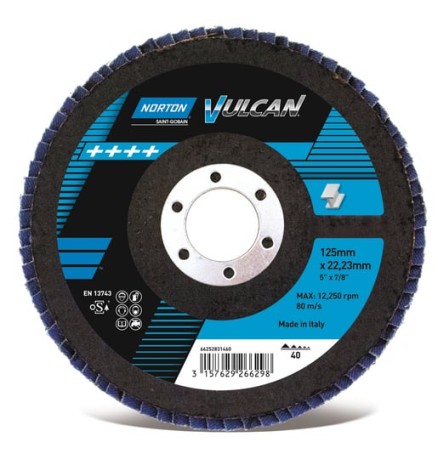 VULCAN - Disc lamelar curbat 125 x 22,23mm granula zirconiu - P60